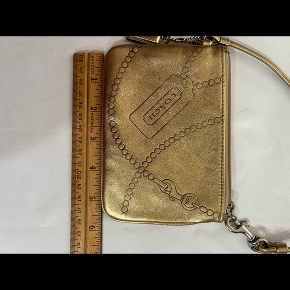Coach gold wristlet, like new - Picture 2 of 6